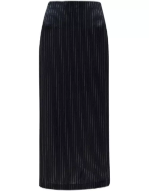 Slim Midi Pinstripe Pencil Skirt