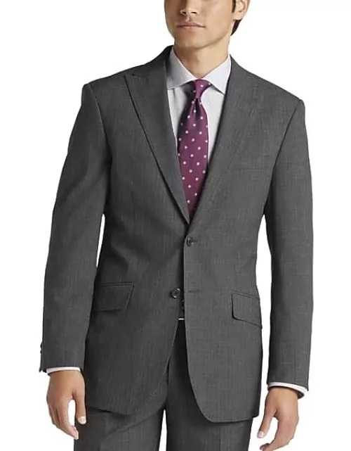 Wilke-Rodriguez Men's Slim Fit Peak Lapel Suit Separates Jacket Black/Charcoal Stripe