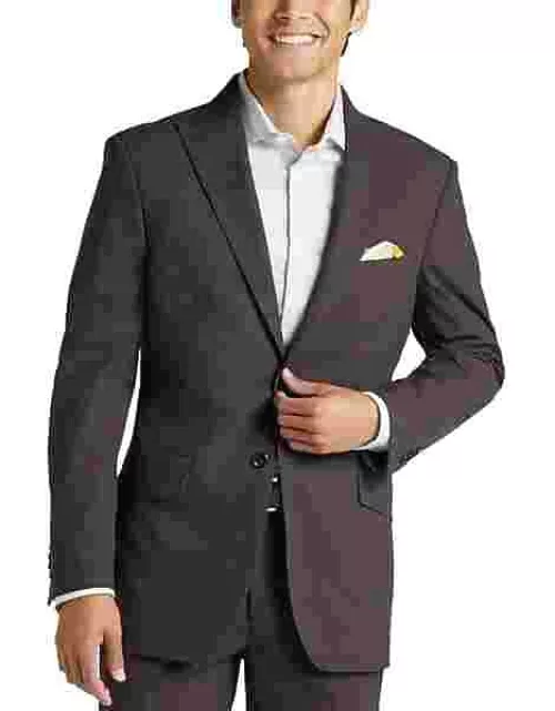 Wilke-Rodriguez Men's Slim Fit Peak Lapel Suit Separates Jacket Dark Purple Windowpane