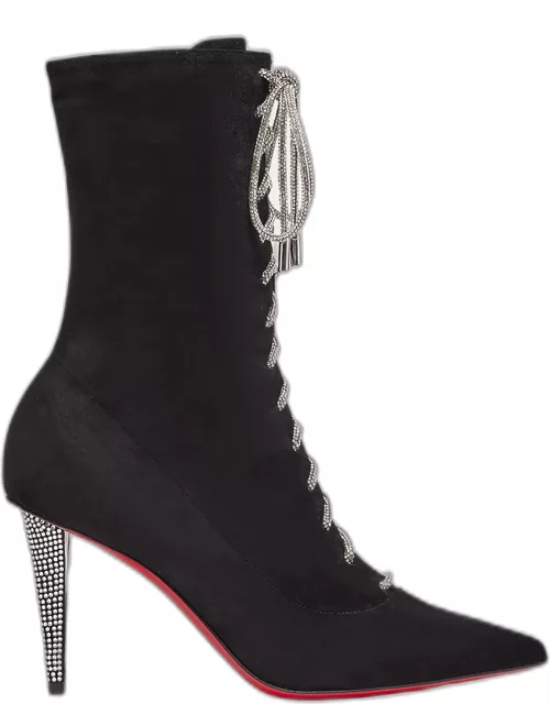 Astrid Suede Lace-Up Red Sole Bootie