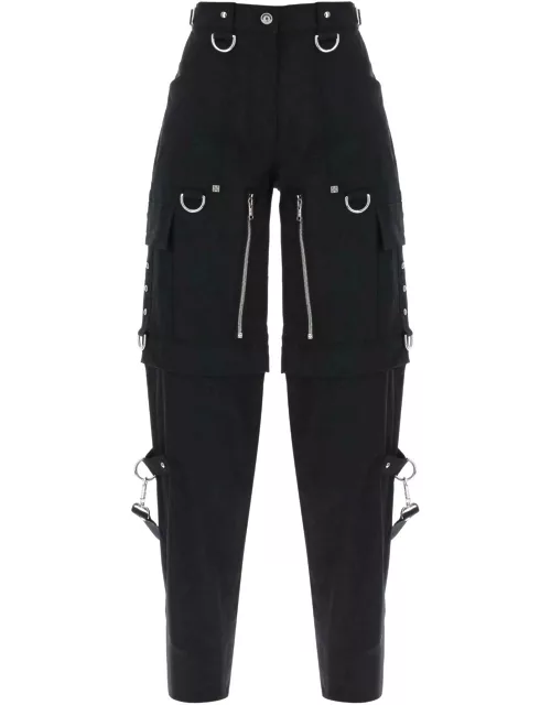GIVENCHY convertible cargo pants with suspender