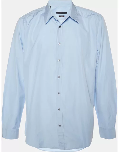 Gucci Blue Cotton Classic Fit Shirt