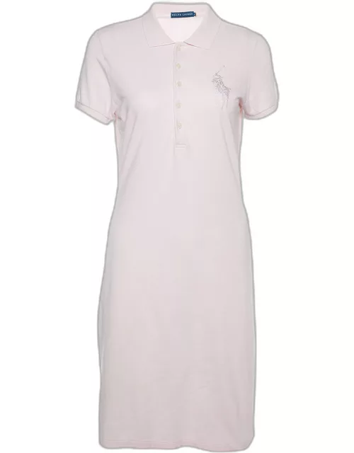 Ralph Lauren Pink Cotton Pique Polo Mini Dress