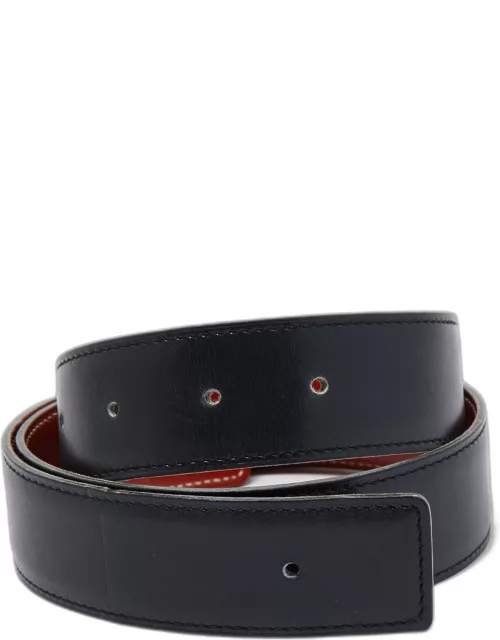 Hermès Bleu Marine Box Leather Belt Strap 75C