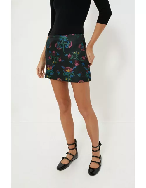 Black Jacquard Mini Skirt