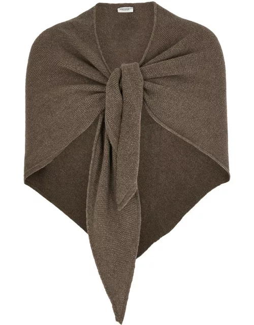Inverni Waffle-knit Cashmere Scarf - Brown - One