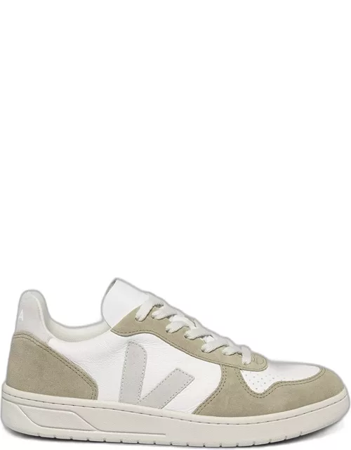 V-10 Mixed Leather Low-Top Sneaker