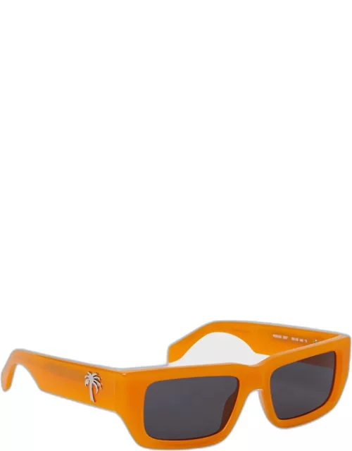 Sutter Orange Acetate Rectangle Sunglasse
