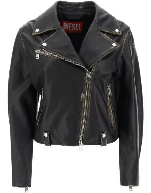 Diesel l-edmea Lamb Leather Biker Jacket