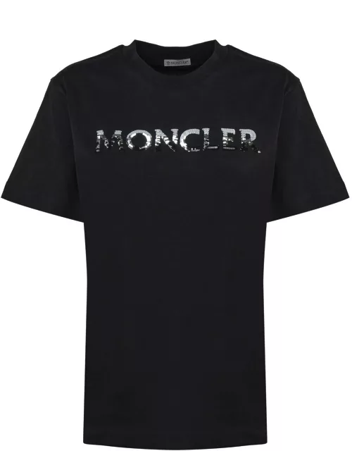 Moncler T-shirt With Sequin Logo