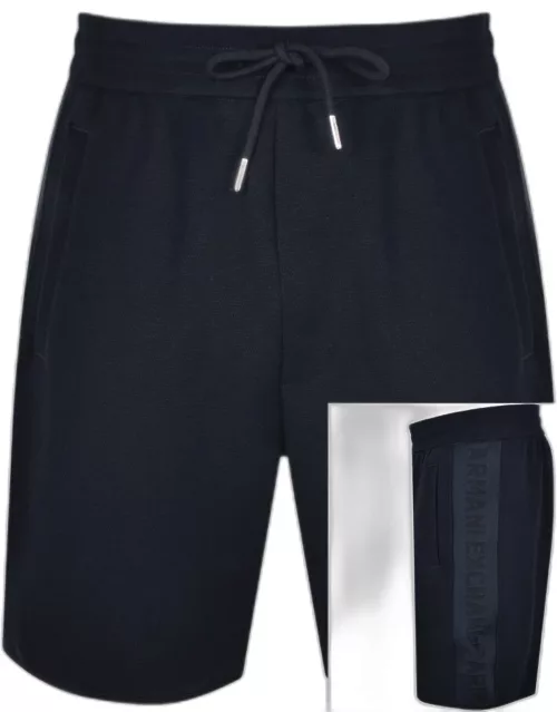 Armani Exchange Logo Tape Jersey Shorts Navy