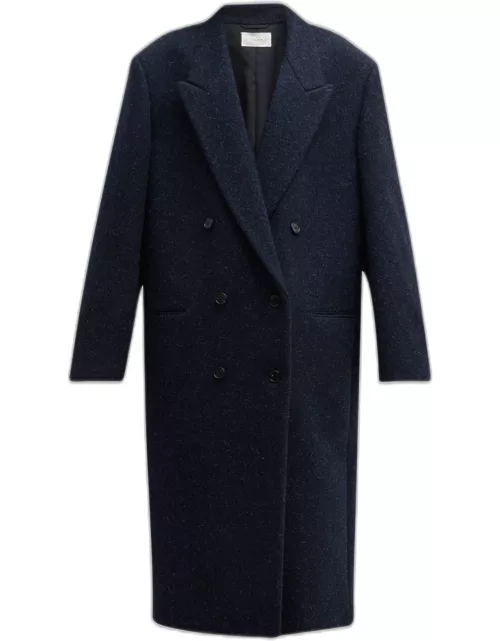 Dhani Long Double-Breasted Wool Felted Coat