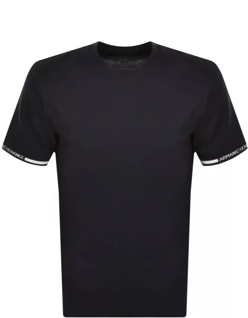 Armani Exchange Short Sleeve Tipped T Shirt Navy