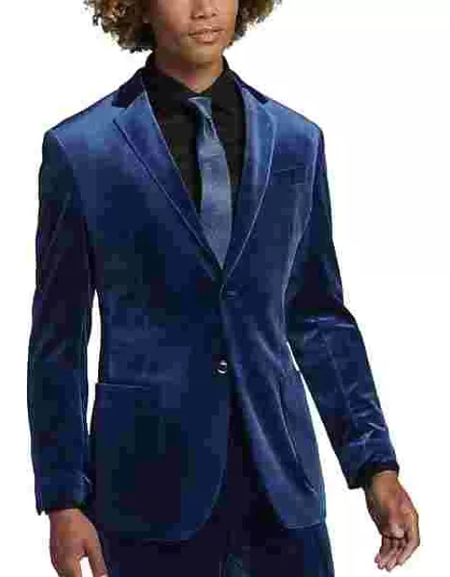 Egara Skinny Fit Men's Suit Separates Corduroy Jacket Cobalt Corduroy