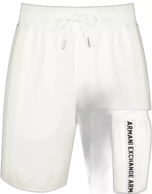 Armani Exchange Logo Tape Jersey Shorts White