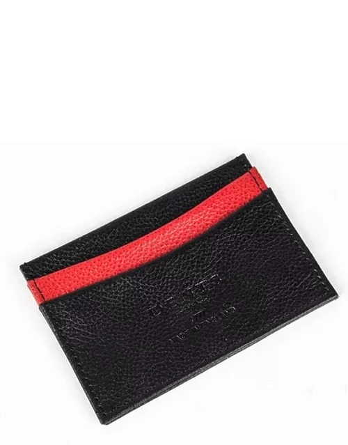 Dents Heritage Pebble Grain Leather Card Holder In Black