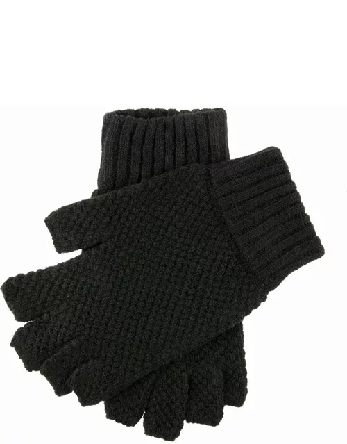 Dents Men's Tuckstitch Half Finger Shooting Gloves In Black