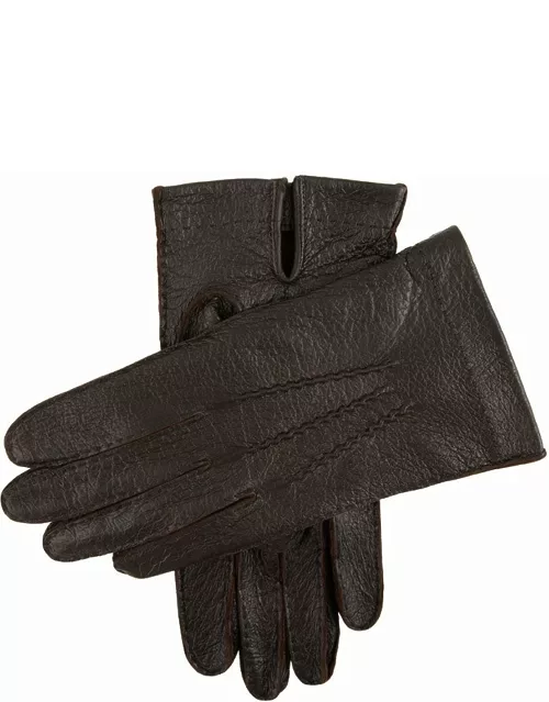 Dents Men's Handsewn Unlined Peccary Leather Gloves In Bark