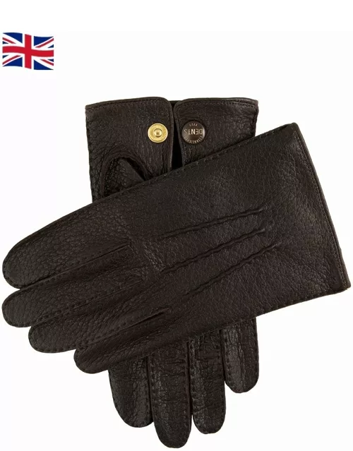 Dents Men's Handsewn Unlined Peccary Leather Gloves In Bark