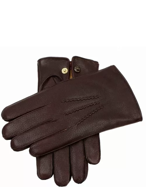 Dents Men's Fur Lined Deerskin Leather Gloves In Bark