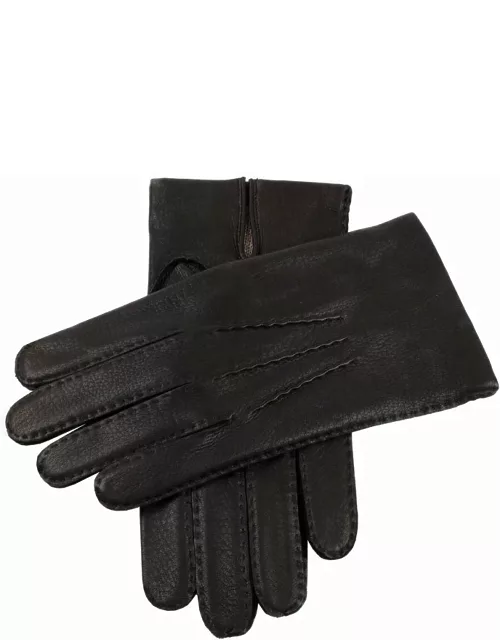 Dents Men's Handsewn Chamois Lined Deerskin Leather Gloves In Black