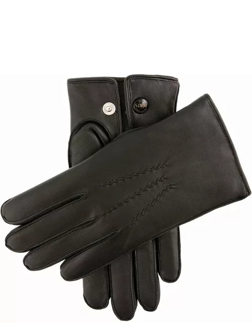 Dents Men's Fur Lined Leather Gloves In Black
