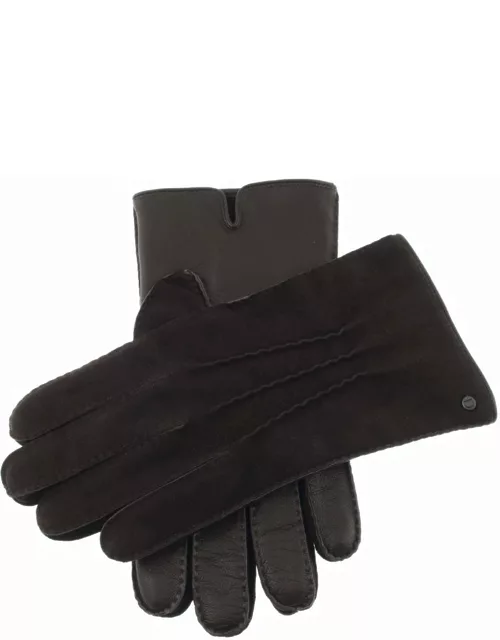 Dents Men's Handsewn Cashmere Lined Leather & Nubuck Gloves In Brown