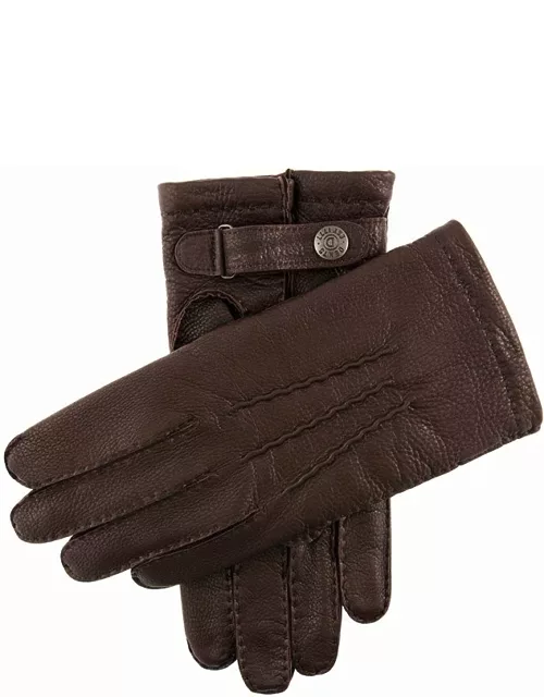 Dents Men's Handsewn Cashmere Lined Deerskin Leather Gloves In Bark