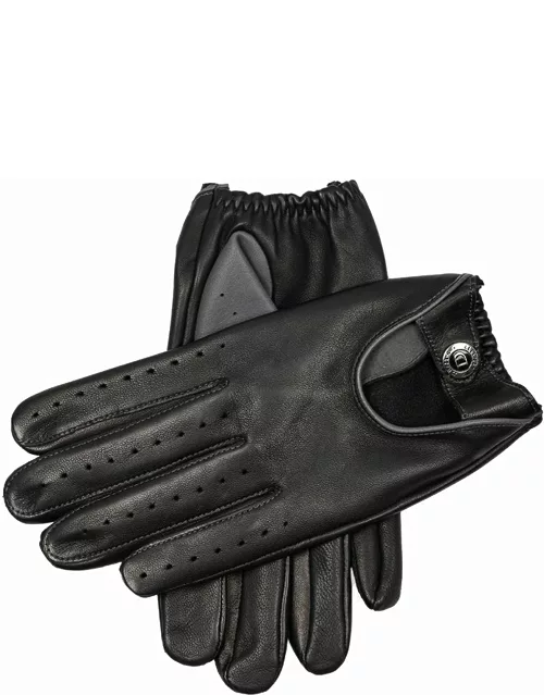 Dents Men's Leather Driving Gloves With Contrasting Thumb And Welt In Black/grey