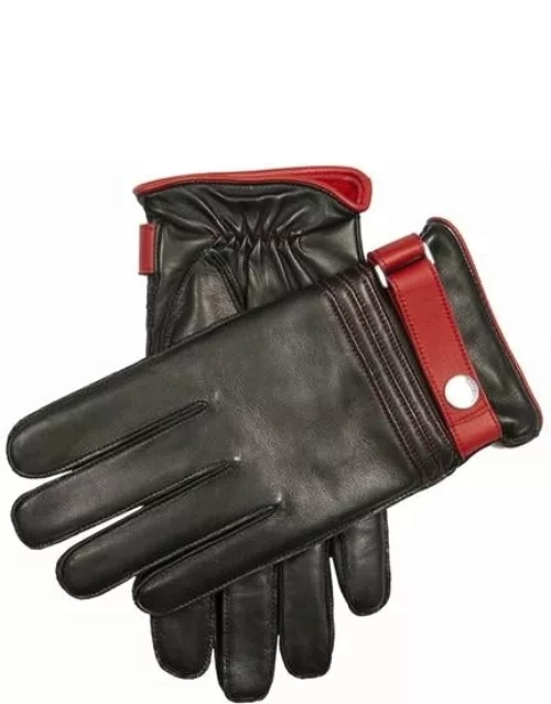 Dents Men'S Cashmere Lined Hairsheep Leather Gloves In Black/red/red/red