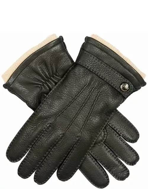 Dents Men'S Cashmere Lined Deerskin Leather Gloves In Black