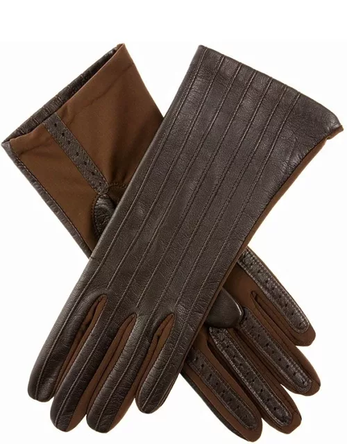 Dents Women's Leather And Elastane Gloves In Mocca