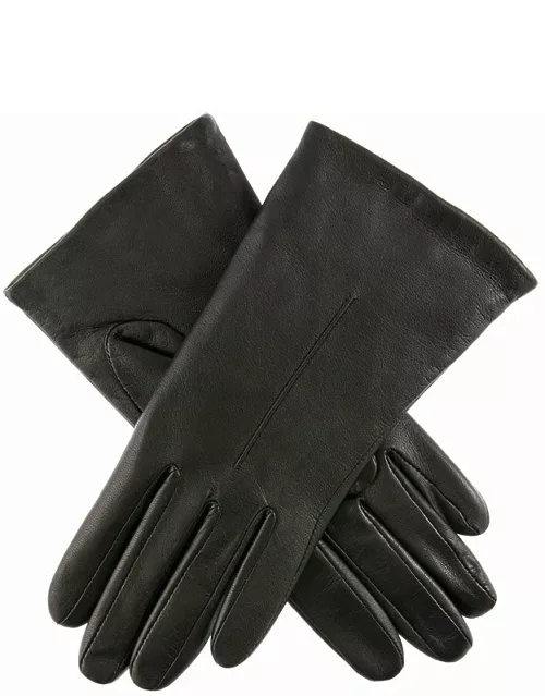 Dents Women's Single Point Fleece Lined Leather Gloves In Black