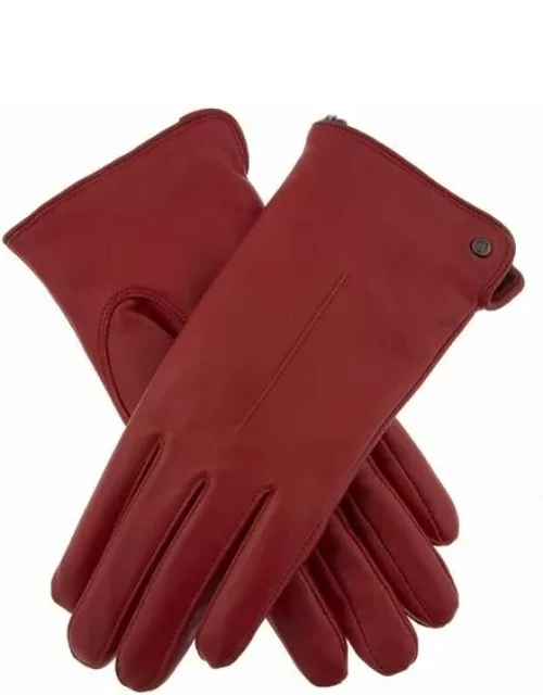 Dents Women's Faux Fur Lined Leather Gloves In Berry