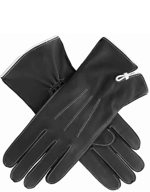 Dents Women's Classic Unlined Leather Gloves In Black/white