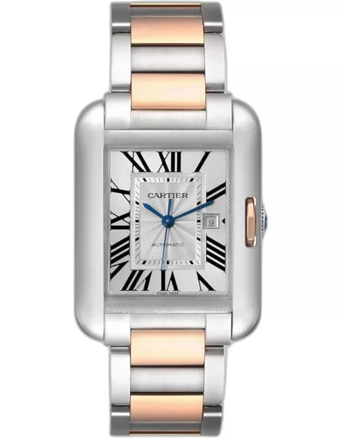 Cartier Tank Anglaise Large Steel Rose Gold Mens Watch W5310037