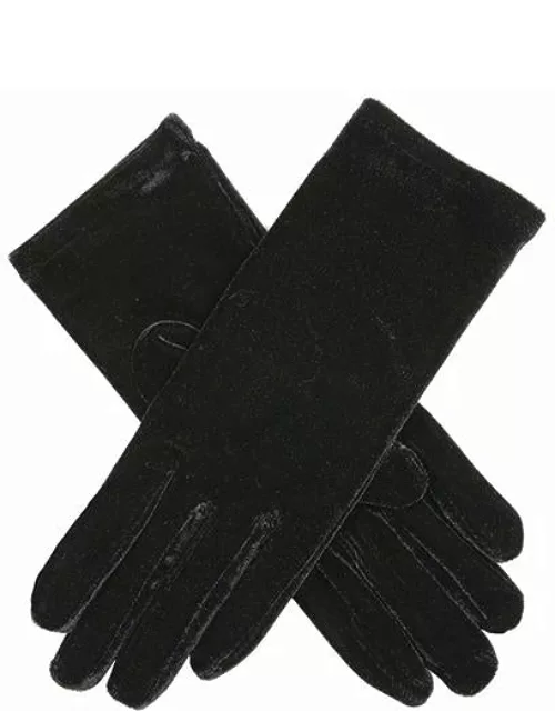 Dents Women's Short Velvet Evening Gloves In Black