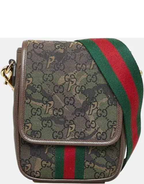 Gucci X Palace GG Canvas Monogram Web Flap Messenger Bag