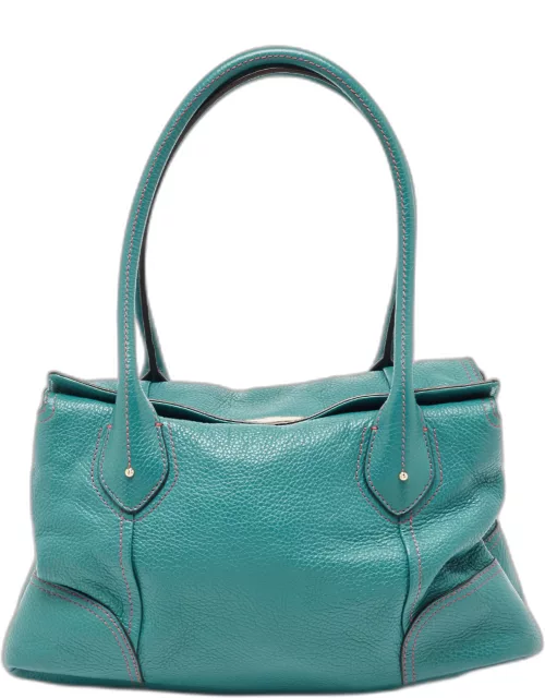 Lancel Green Leather Tote