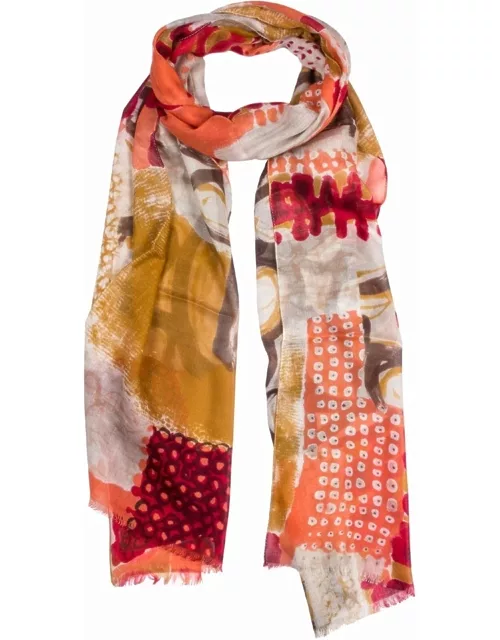 Dents Women's Abstract Block Scarf In Berry