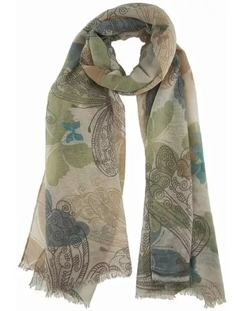 Dents Women's Large Butterfly Print Scarf In Blue