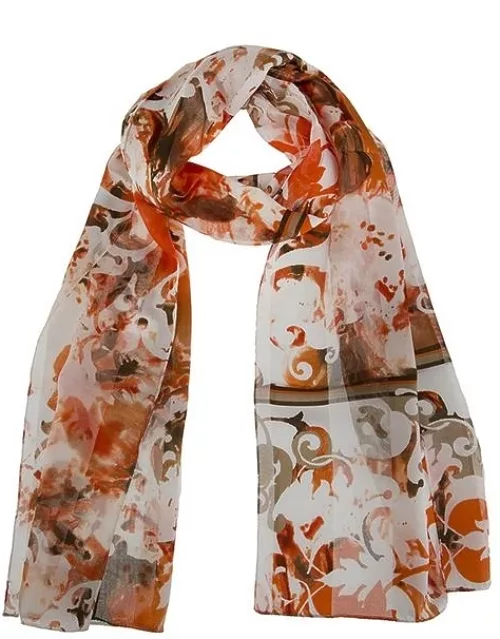 Dents Women's Abstract Floral Print Scarf In Orange