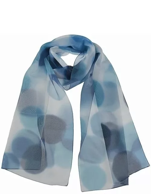 Dents Women's Watercolour Circle Voile Scarf In Blue