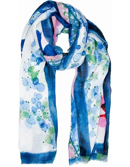 Dents Women's Lightweight Scarf With Floral Print In Blue