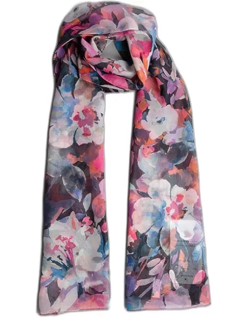 Dents Women's Floral Print Scarf In Black