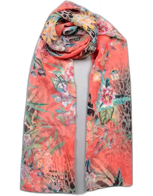 Dents Women's Floral And Animal Print Scarf In Cora