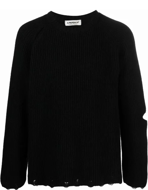 Black sweater with cut-out detai