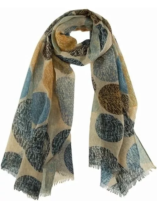 Dents Women's Circle Print Scarf In Blue
