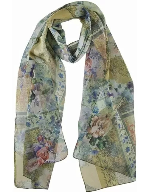 Dents Women's Paisley Floral Print Scarf In Green