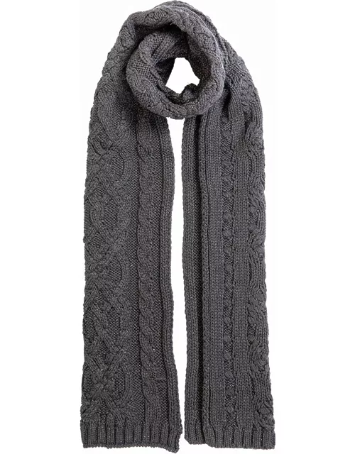 Dents Women's Metallic Cable Knit Scarf In Black